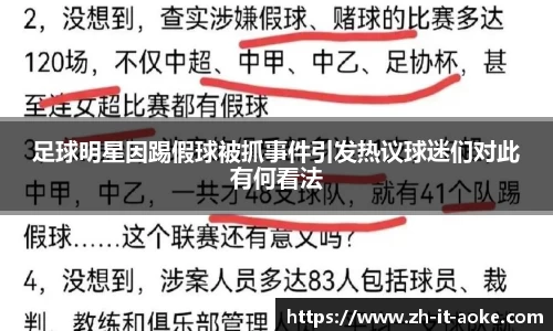 足球明星因踢假球被抓事件引发热议球迷们对此有何看法